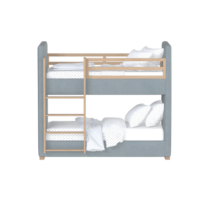 Paolo Bunk Bed with Soft Upholstery and Beechwood Accents