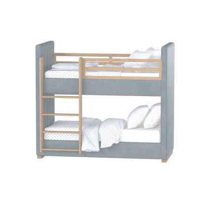 Paolo Bunk Bed with Soft Upholstery and Beechwood Accents