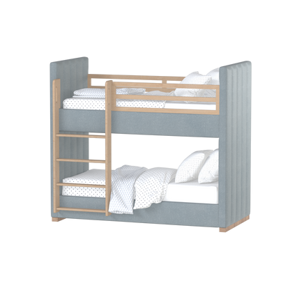 Paolo Bunk Bed with Soft Upholstery and Beechwood Accents