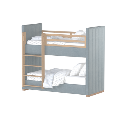 Paolo Bunk Bed with Soft Upholstery and Beechwood Accents