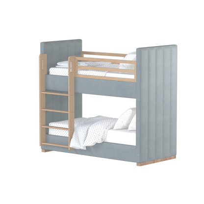 Paolo Bunk Bed with Soft Upholstery and Beechwood Accents