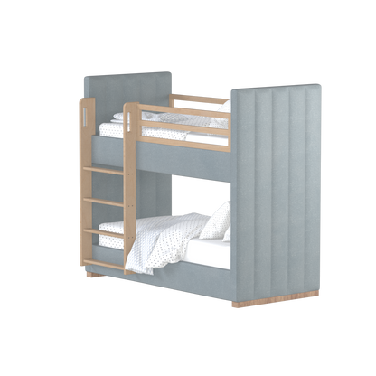 Paolo Bunk Bed with Soft Upholstery and Beechwood Accents