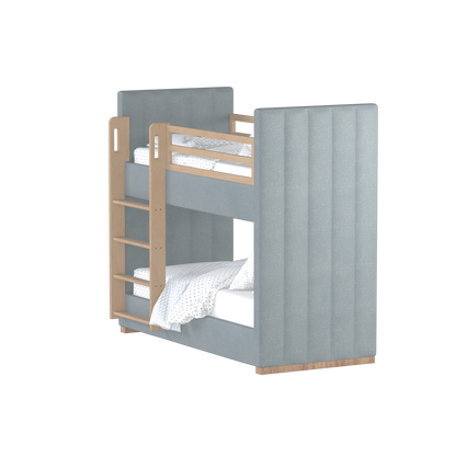 Paolo Bunk Bed with Soft Upholstery and Beechwood Accents