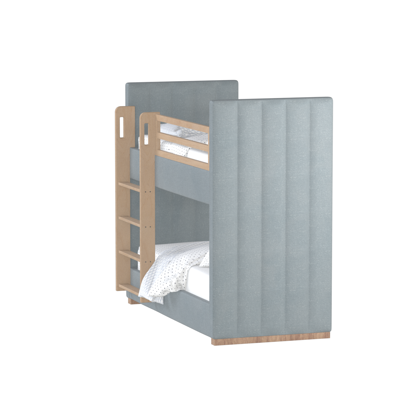 Paolo Bunk Bed with Soft Upholstery and Beechwood Accents