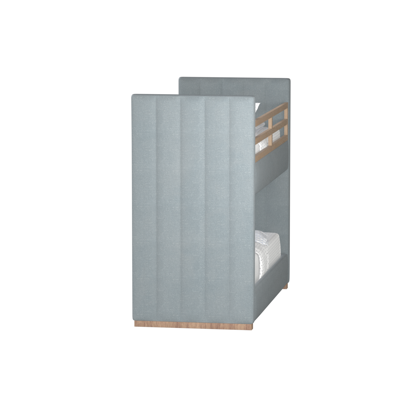 Paolo Bunk Bed with Soft Upholstery and Beechwood Accents