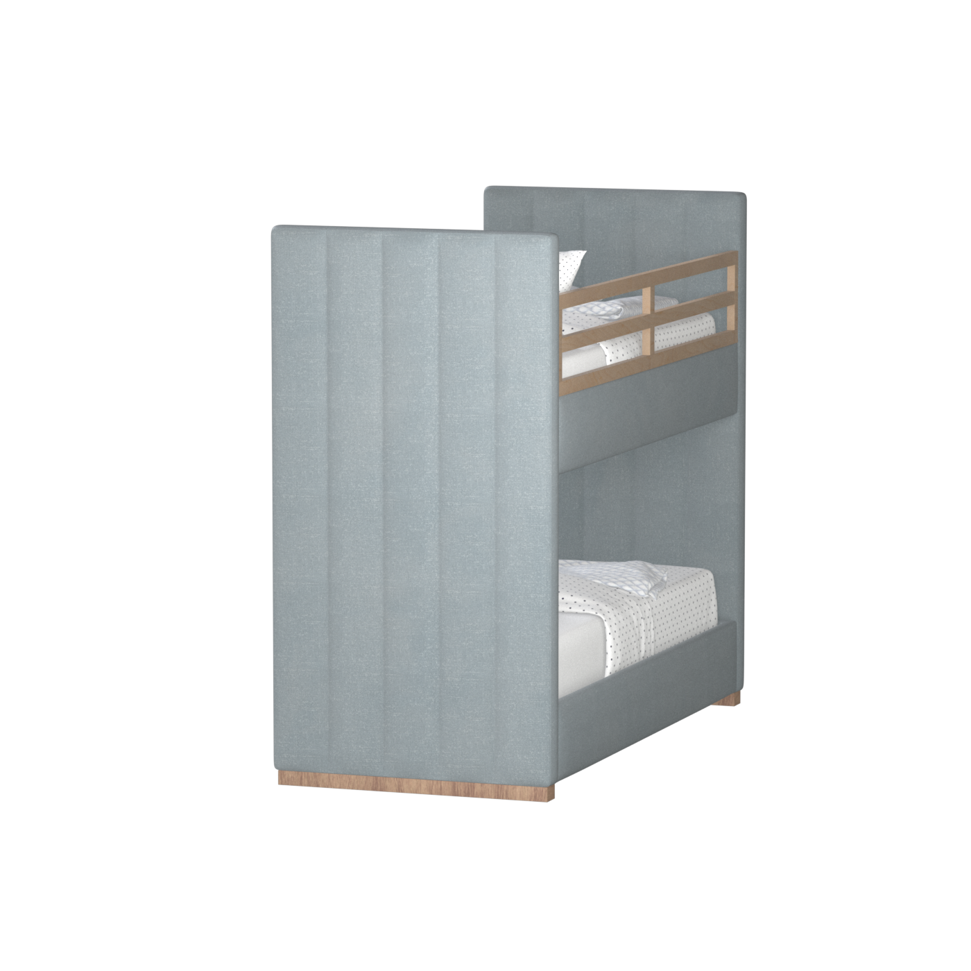 Paolo Bunk Bed with Soft Upholstery and Beechwood Accents