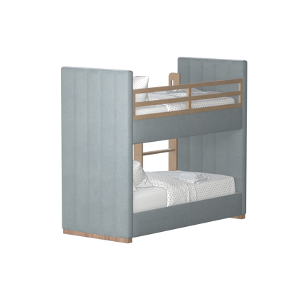 Paolo Bunk Bed with Soft Upholstery and Beechwood Accents