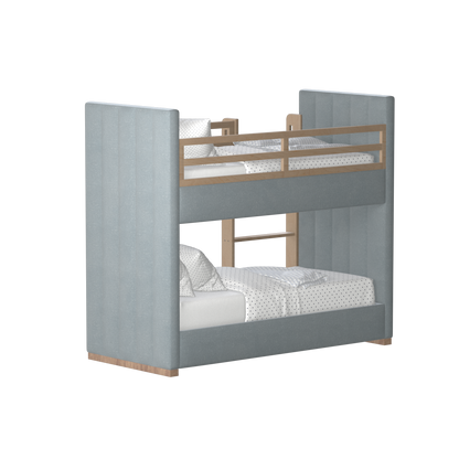 Paolo Bunk Bed with Soft Upholstery and Beechwood Accents