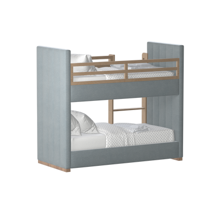 Paolo Bunk Bed with Soft Upholstery and Beechwood Accents