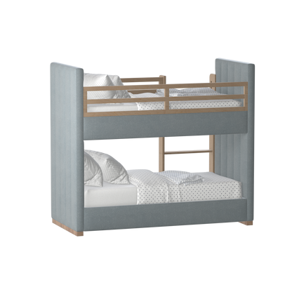 Paolo Bunk Bed with Soft Upholstery and Beechwood Accents
