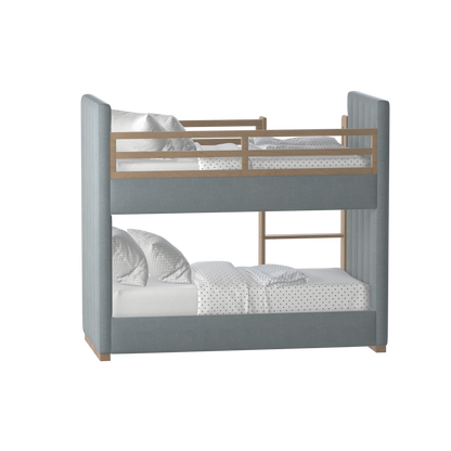 Paolo Bunk Bed with Soft Upholstery and Beechwood Accents
