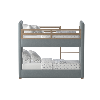Paolo Bunk Bed with Soft Upholstery and Beechwood Accents