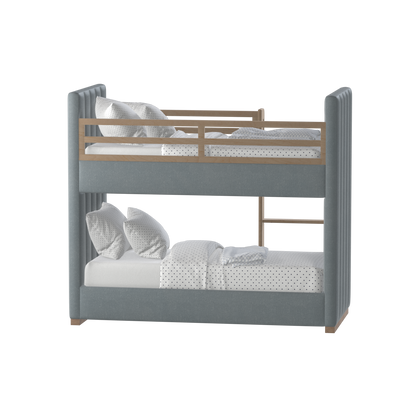 Paolo Bunk Bed with Soft Upholstery and Beechwood Accents