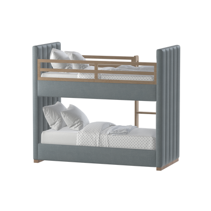 Paolo Bunk Bed with Soft Upholstery and Beechwood Accents