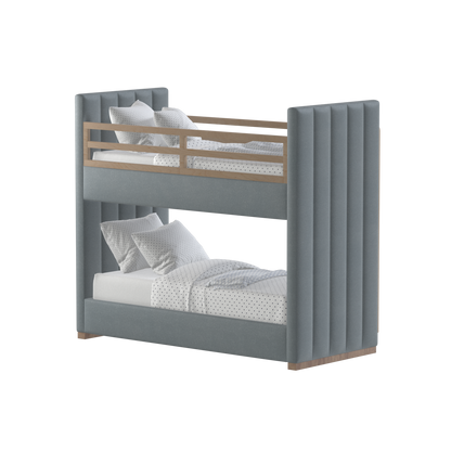 Paolo Bunk Bed with Soft Upholstery and Beechwood Accents