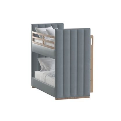 Paolo Bunk Bed with Soft Upholstery and Beechwood Accents