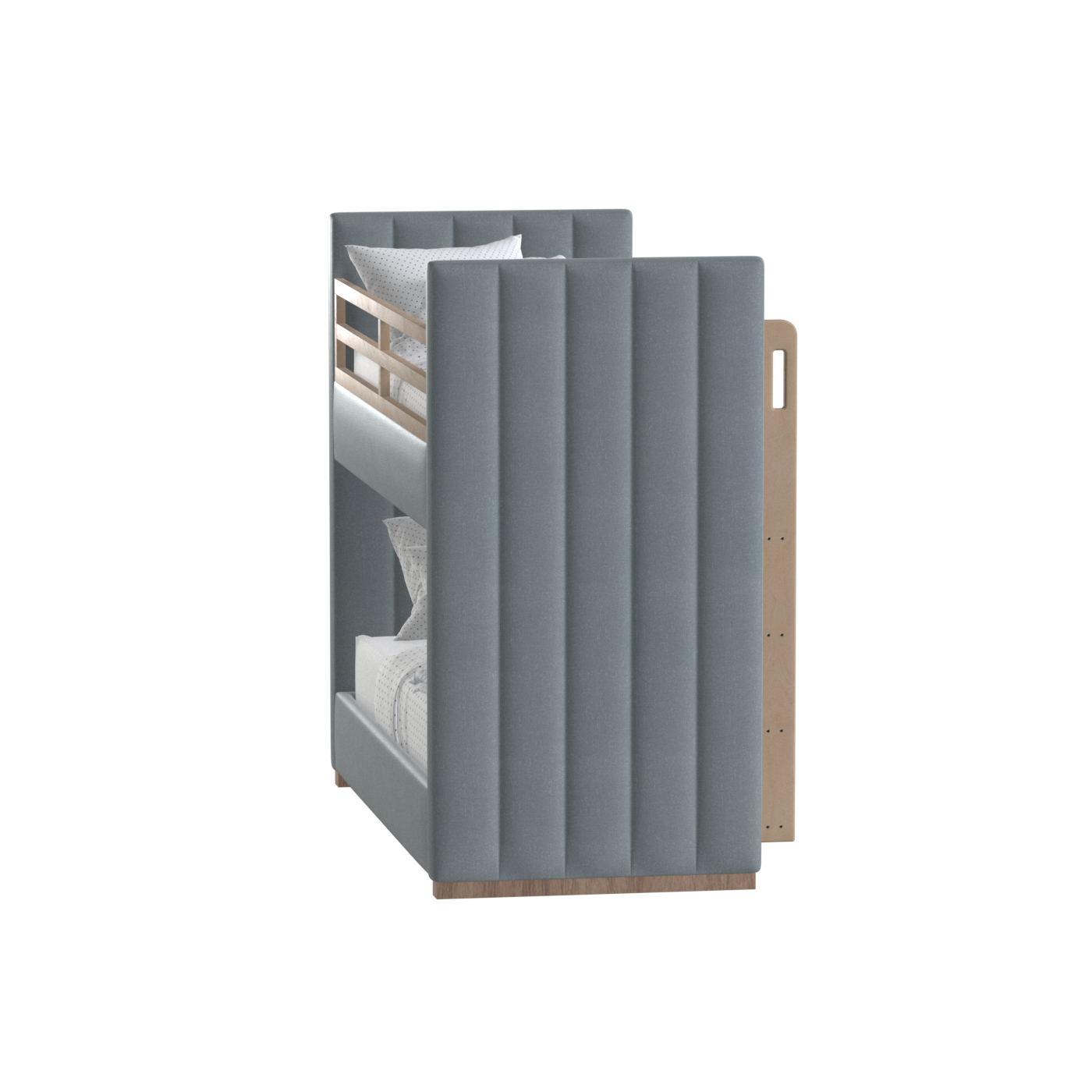Paolo Bunk Bed with Soft Upholstery and Beechwood Accents