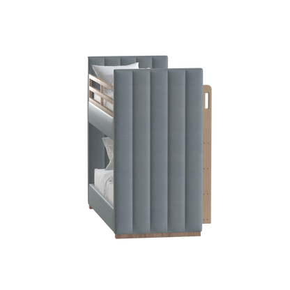 Paolo Bunk Bed with Soft Upholstery and Beechwood Accents