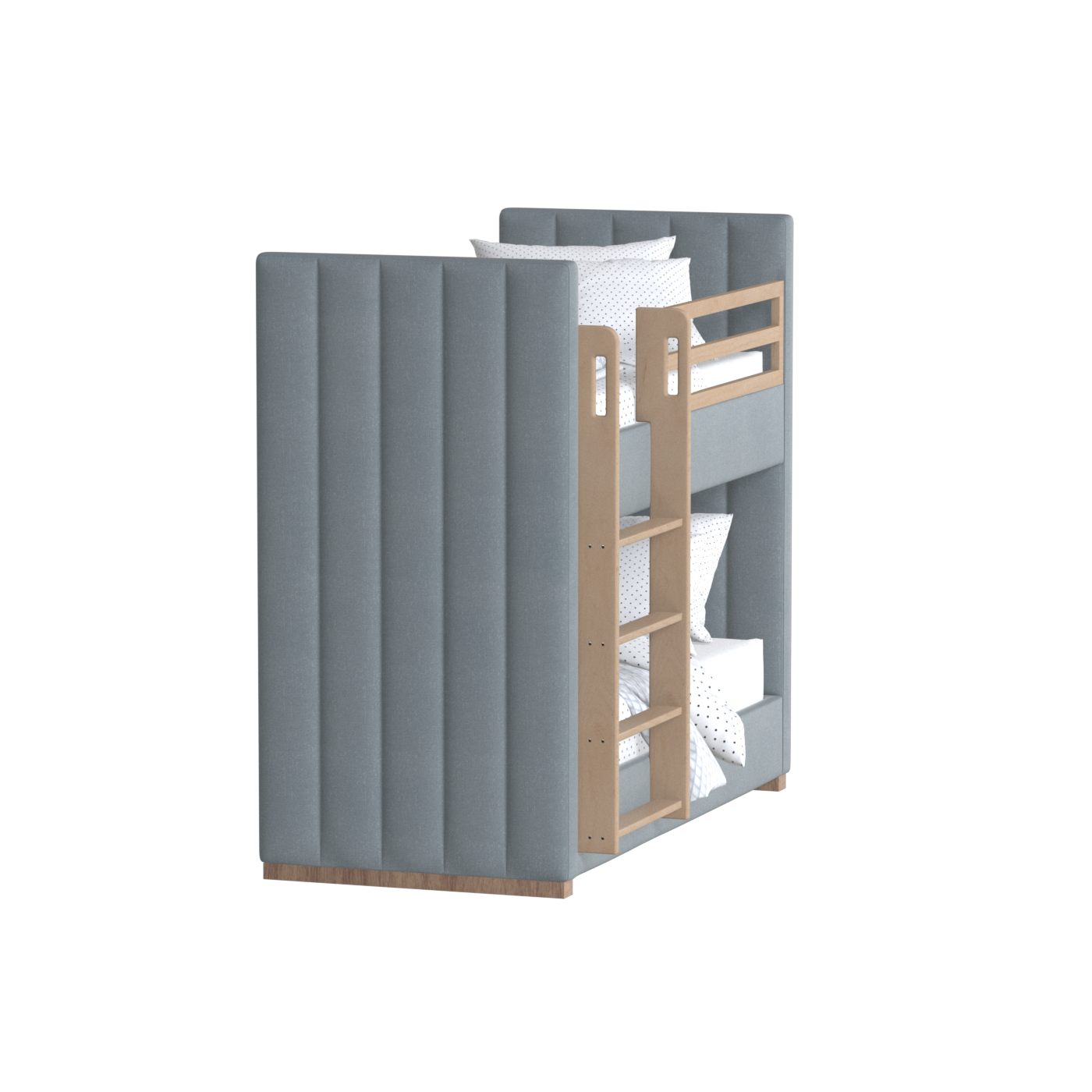 Paolo Bunk Bed with Soft Upholstery and Beechwood Accents