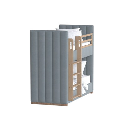 Paolo Bunk Bed with Soft Upholstery and Beechwood Accents