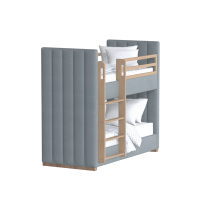 Paolo Bunk Bed with Soft Upholstery and Beechwood Accents