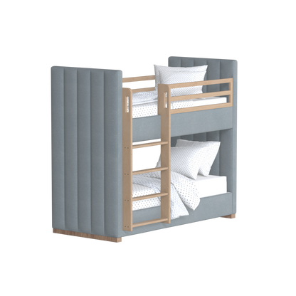 Paolo Bunk Bed with Soft Upholstery and Beechwood Accents