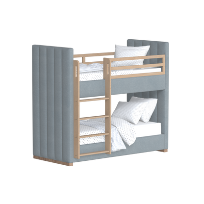 Paolo Bunk Bed with Soft Upholstery and Beechwood Accents