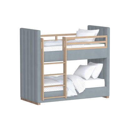 Paolo Bunk Bed with Soft Upholstery and Beechwood Accents