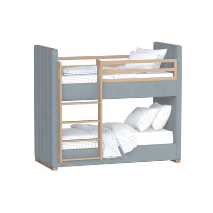 Paolo Bunk Bed with Soft Upholstery and Beechwood Accents