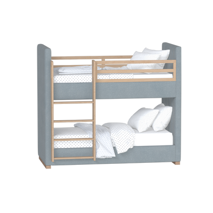 Paolo Bunk Bed with Soft Upholstery and Beechwood Accents