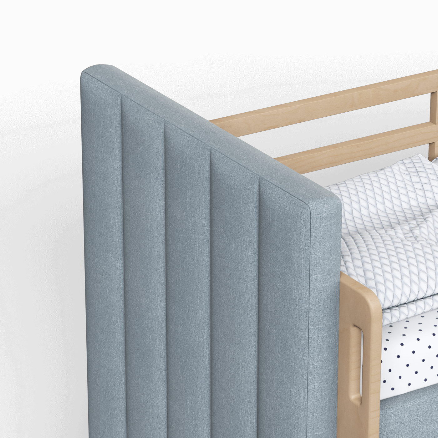 Paolo Bunk Bed with Soft Upholstery and Beechwood Accents