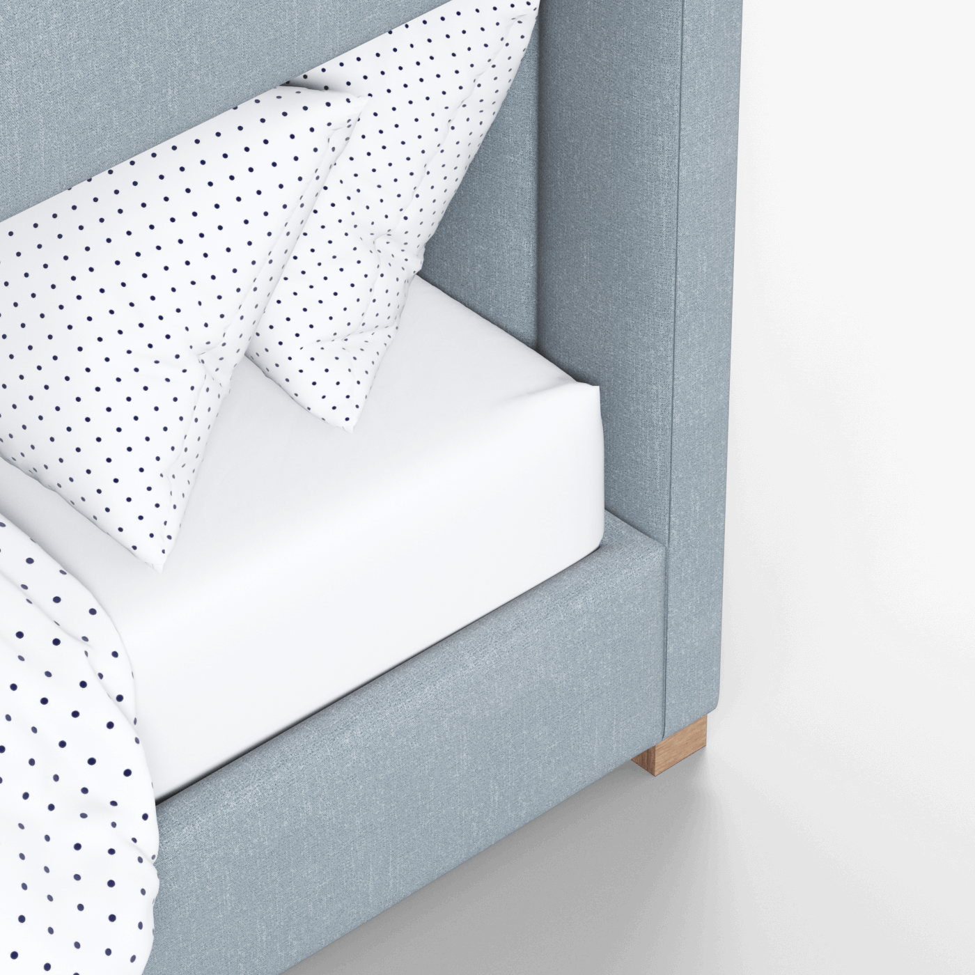 Paolo Bunk Bed with Soft Upholstery and Beechwood Accents