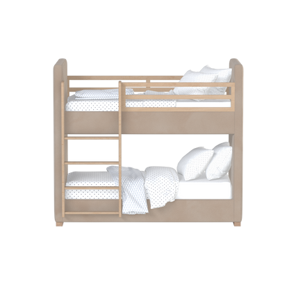 Paolo Bunk Bed with Soft Upholstery and Beechwood Accents