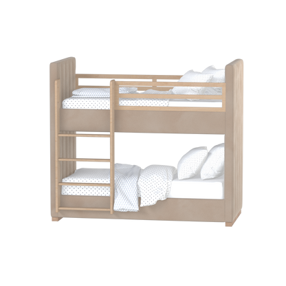 Paolo Bunk Bed with Soft Upholstery and Beechwood Accents