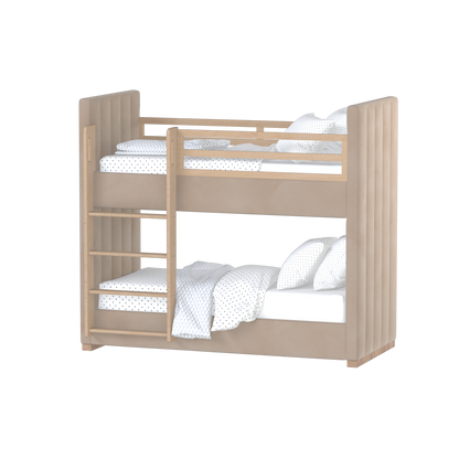 Paolo Bunk Bed with Soft Upholstery and Beechwood Accents