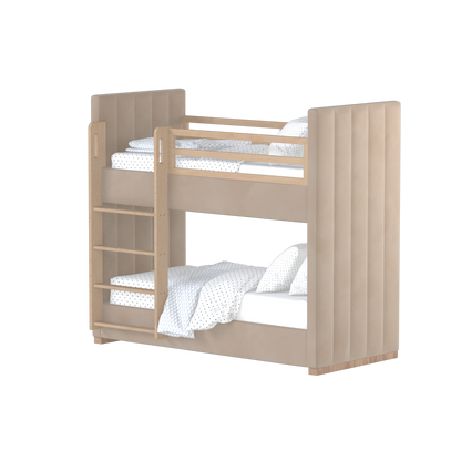 Paolo Bunk Bed with Soft Upholstery and Beechwood Accents