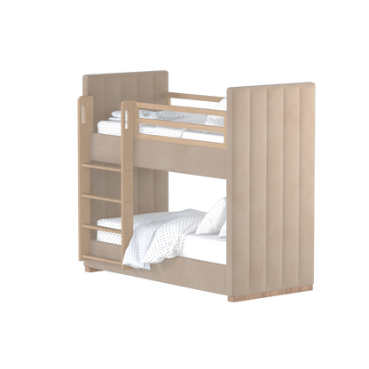 Paolo Bunk Bed with Soft Upholstery and Beechwood Accents