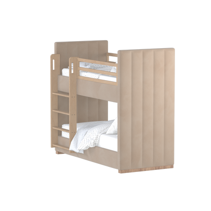 Paolo Bunk Bed with Soft Upholstery and Beechwood Accents