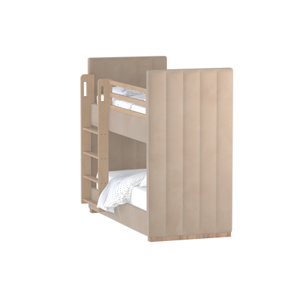 Paolo Bunk Bed with Soft Upholstery and Beechwood Accents