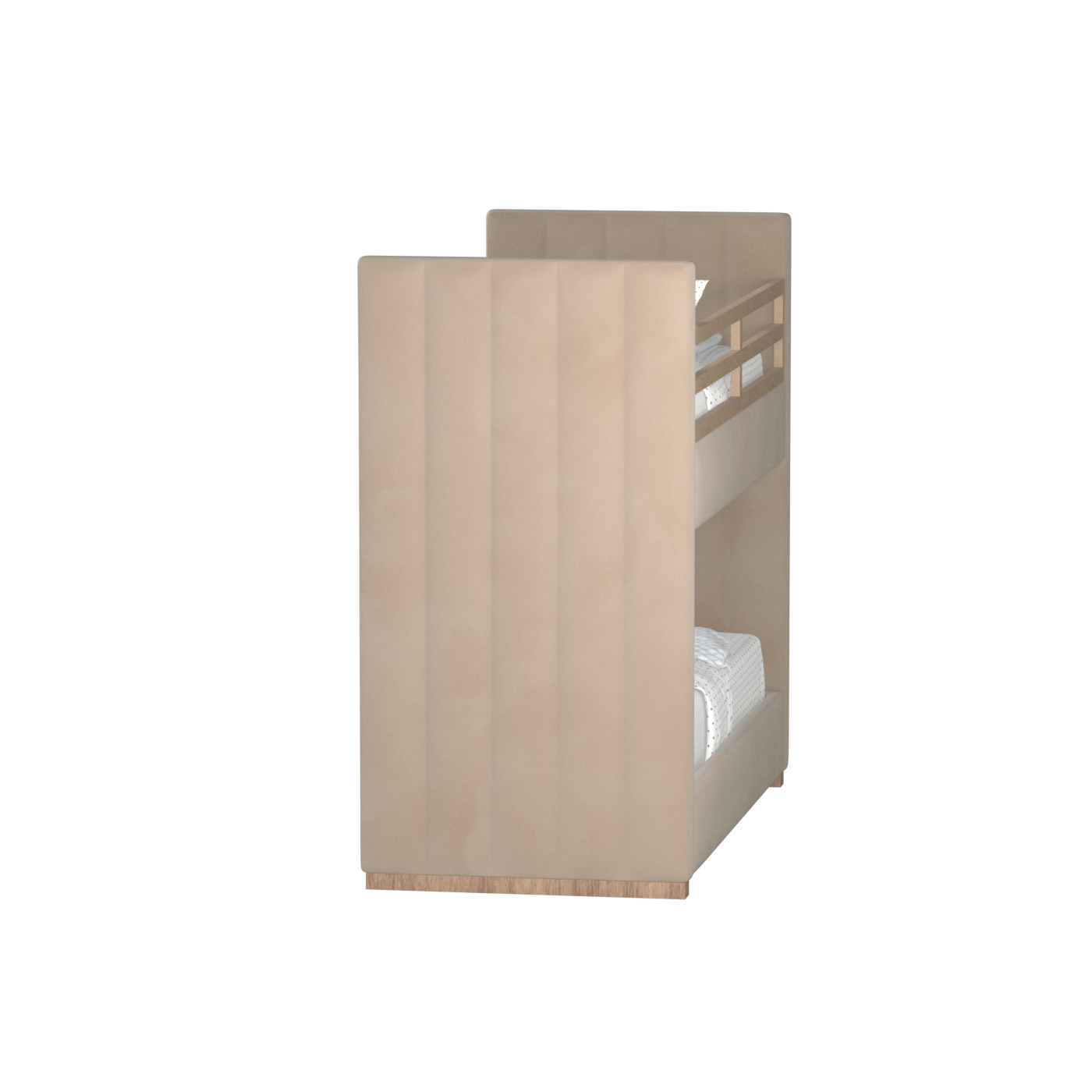 Paolo Bunk Bed with Soft Upholstery and Beechwood Accents