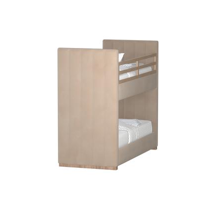 Paolo Bunk Bed with Soft Upholstery and Beechwood Accents