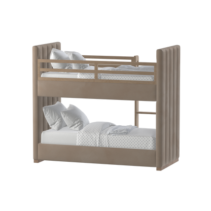 Paolo Bunk Bed with Soft Upholstery and Beechwood Accents