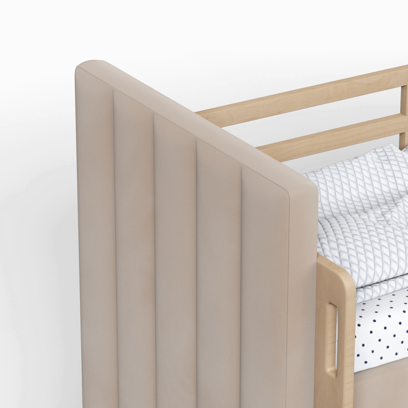 Paolo Bunk Bed with Soft Upholstery and Beechwood Accents