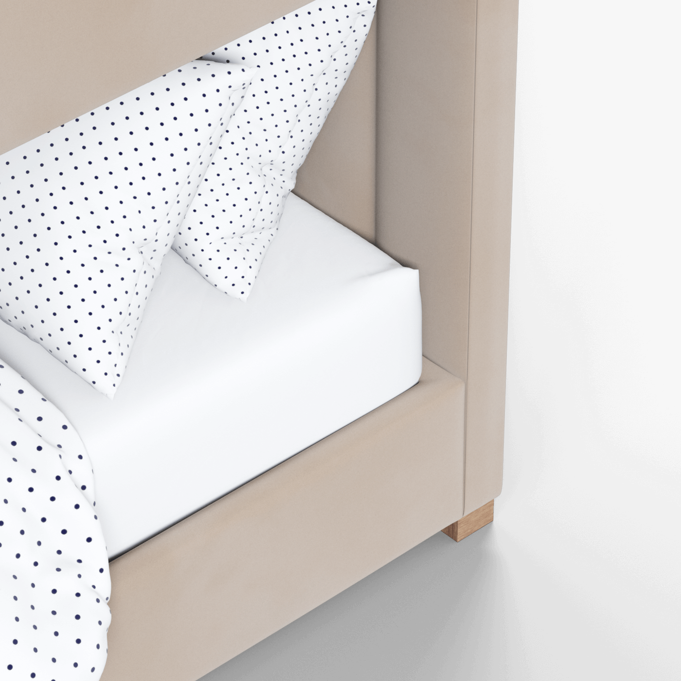 Paolo Bunk Bed with Soft Upholstery and Beechwood Accents