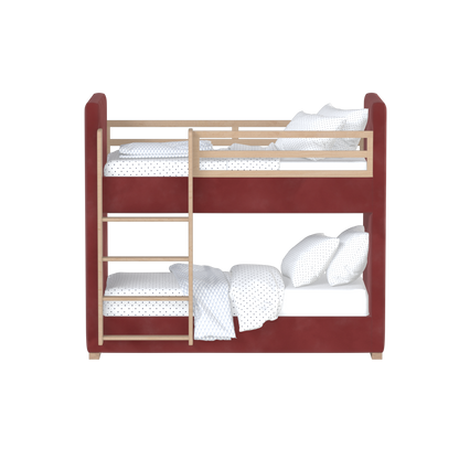 Paolo Bunk Bed with Soft Upholstery and Beechwood Accents