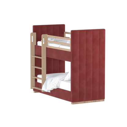 Paolo Bunk Bed with Soft Upholstery and Beechwood Accents