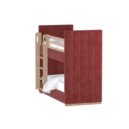 Paolo Bunk Bed with Soft Upholstery and Beechwood Accents