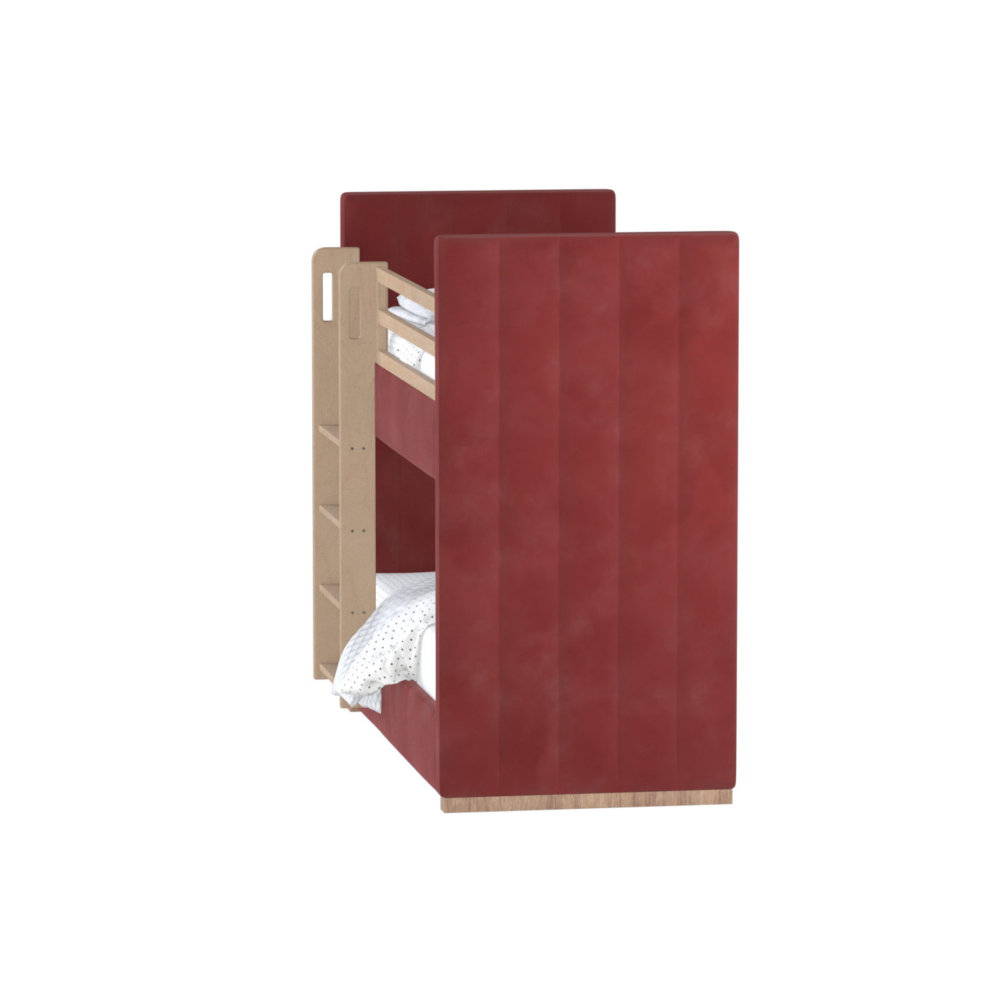Paolo Bunk Bed with Soft Upholstery and Beechwood Accents