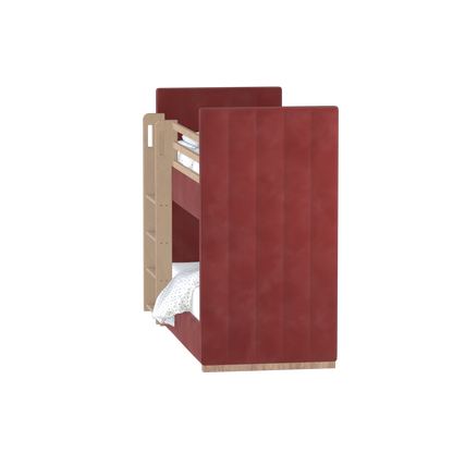 Paolo Bunk Bed with Soft Upholstery and Beechwood Accents