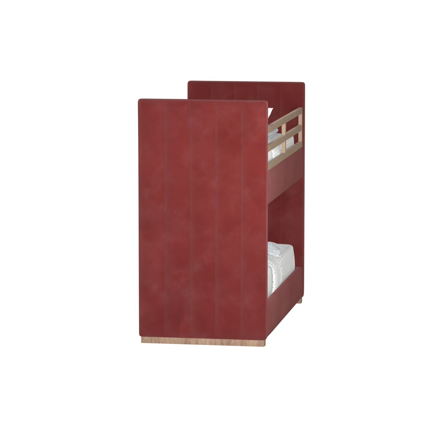 Paolo Bunk Bed with Soft Upholstery and Beechwood Accents